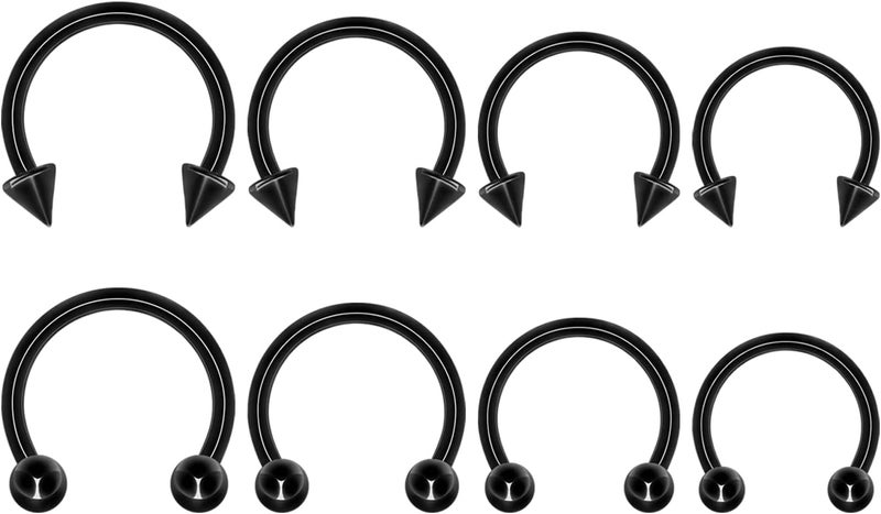 BLISI G23 Solid Titanium Eyebrow Piercing Jewelry, Gokd Black Rose Gold Silver Pink Rainbow Eyebrow Rings 16G Curved Barbell,Tiny Vertical Labret Lip Jewelry Rook Piercing Jewelry for Women and Men - Image 1